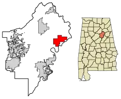 Location of Ragland in St. Clair County, Alabama.