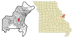 Location of Frontenac, Missouri