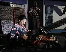 Image 21A Tboli woman weaving t'nalak from South Cotabato. (from Culture of the Philippines)