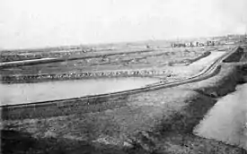 The train on the temporary Decauville track at Tianjin