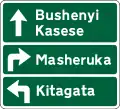 Stack-type advance direction sign - Primary roads.