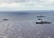 with BRP Rizal (PS-74), USS Chung-Hoon (DDG-93), and USS Howard (DDG-83) at CARAT Philippines 2011 exercise with the US Navy.