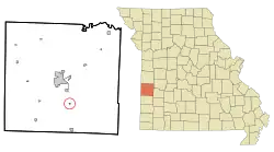Location of Milo, Missouri