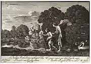 Wenceslaus Hollar, Tobias and the Angel, copying a painting by Adam Elsheimer
