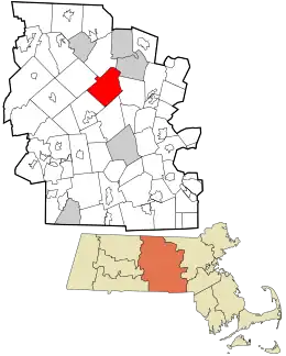 Location in Worcester County and the state of Massachusetts.