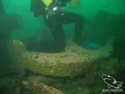 Diver at an anchor