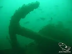 One of the anchors on the wreck