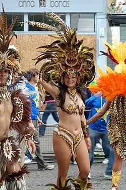 Photograph of a woman in costume at the 2006 Notting Hill Carnival